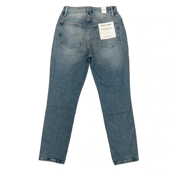 Good American Good Classic Distressed Straight Leg High Rise Jeans Size 2/26 NEW - Picture 5 of 14